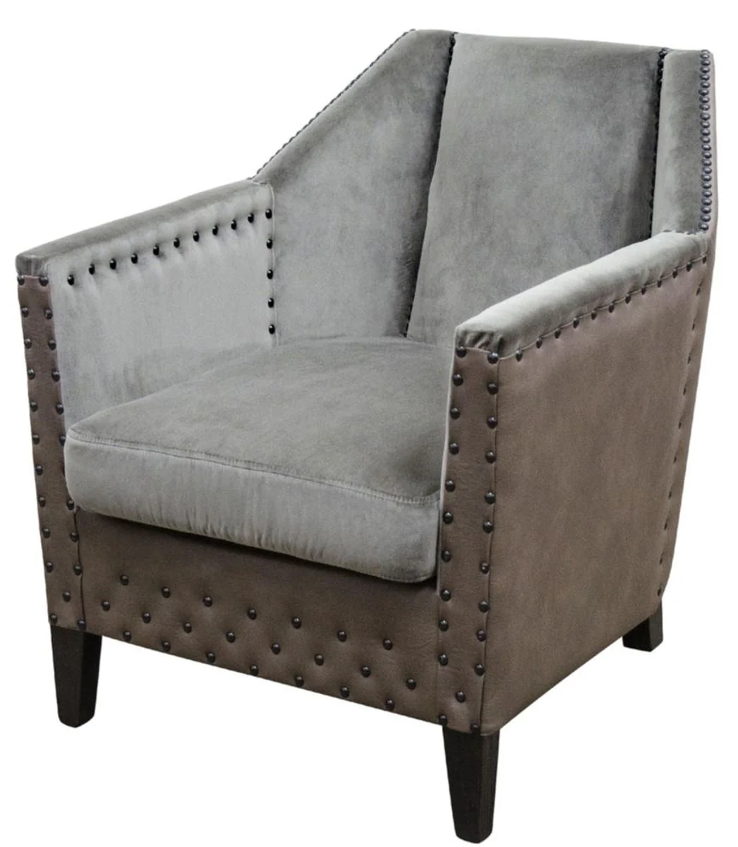 Casa Padrino sillón de lujo gris / marrón / negro 61 x 71 x H. 69 cm - Muebles para Hoteles y Restaurantes