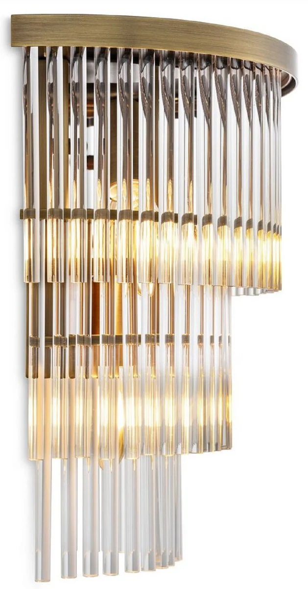 Casa Padrino lámpara de pared de lujo latón antiguo 33 x 17 x A. 32,5 cm - Lámpara de pared de salón - Lámpara de pared de hotel - Colección de Lujo