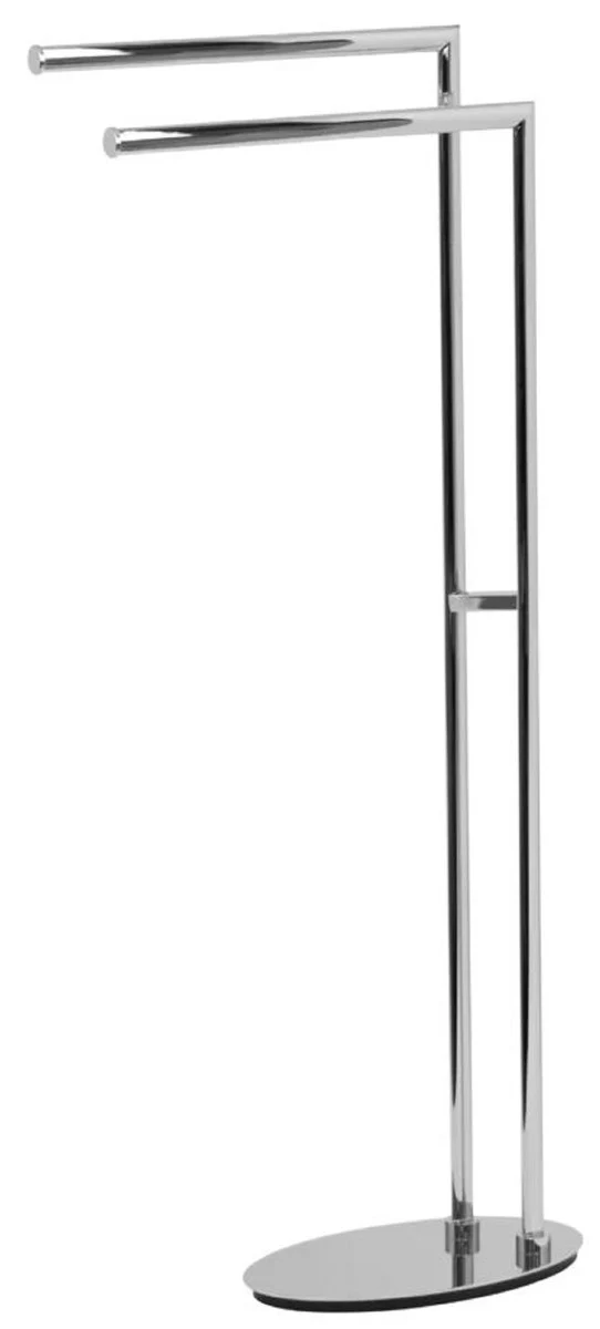 Casa Padrino Toallero de Baño de Lujo Plata 32 x A. 87,5 cm - Toallero de Latón Independiente - Mueble de Baño - Mueble de Hotel - Calidad de Lujo - Hecho en Italia