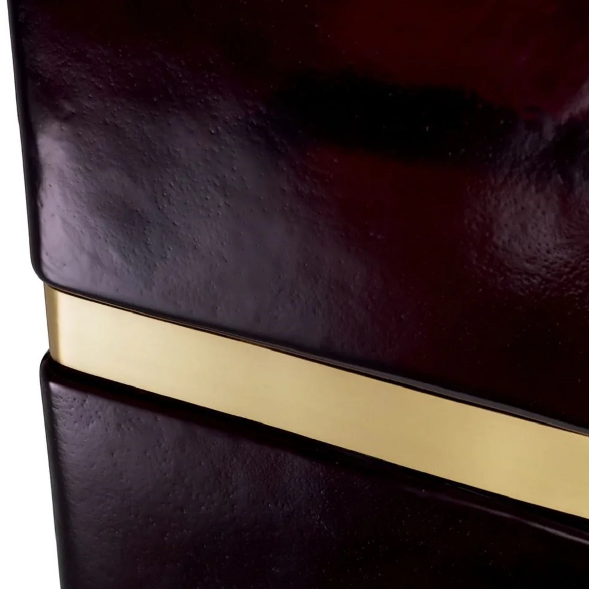 Casa Padrino mesa auxiliar de vidrio de lujo negro / lat¨®n antiguo 30 x 30 x A. 49,5 cm - Muebles de Lujo