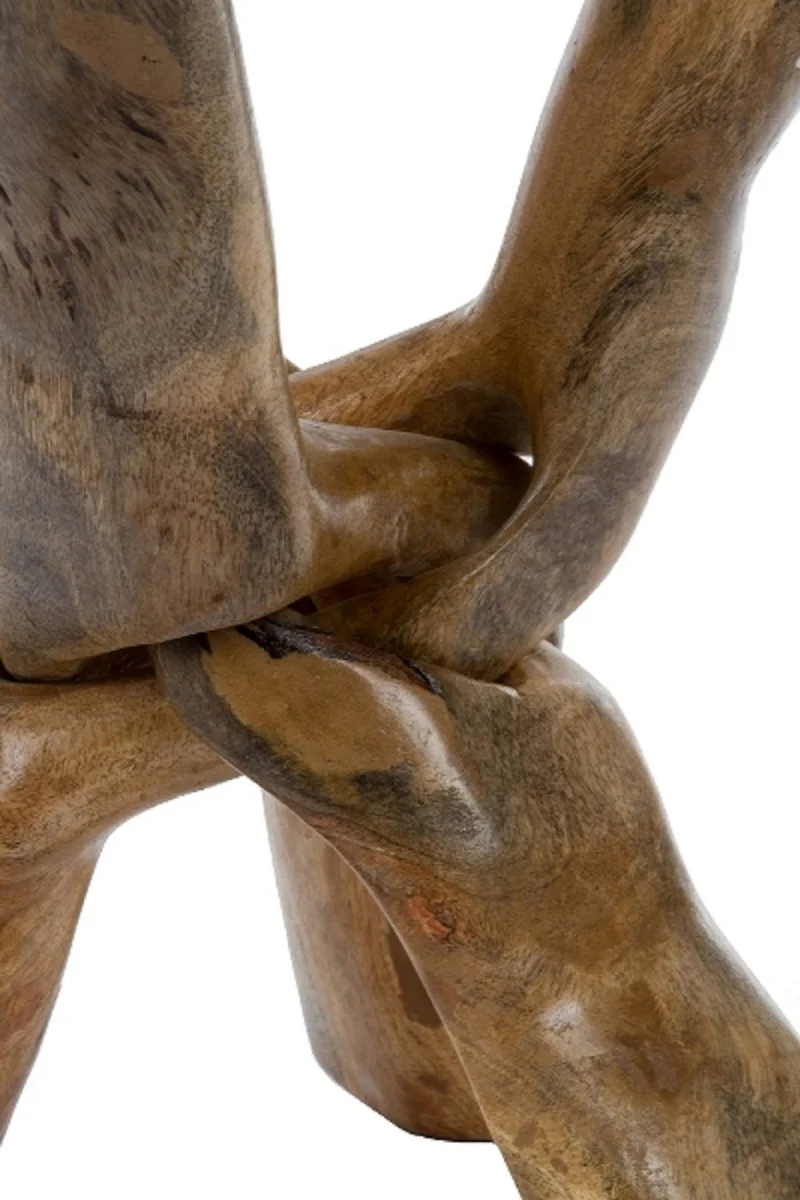 Casa Padrino mesa de cristal de lujo marr¨®n ? 60 x H. 48 cm - Mesa de la Sala Redonda de Tr¨ªpode