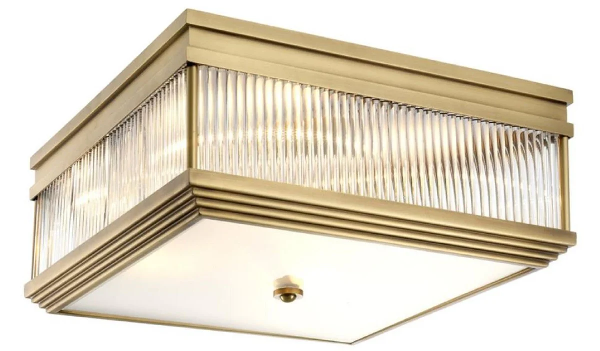 Casa Padrino lámpara de techo de lujo latón antiguo 40,5 x 40,5 x H. 18,5 cm - Calidad de Lujo