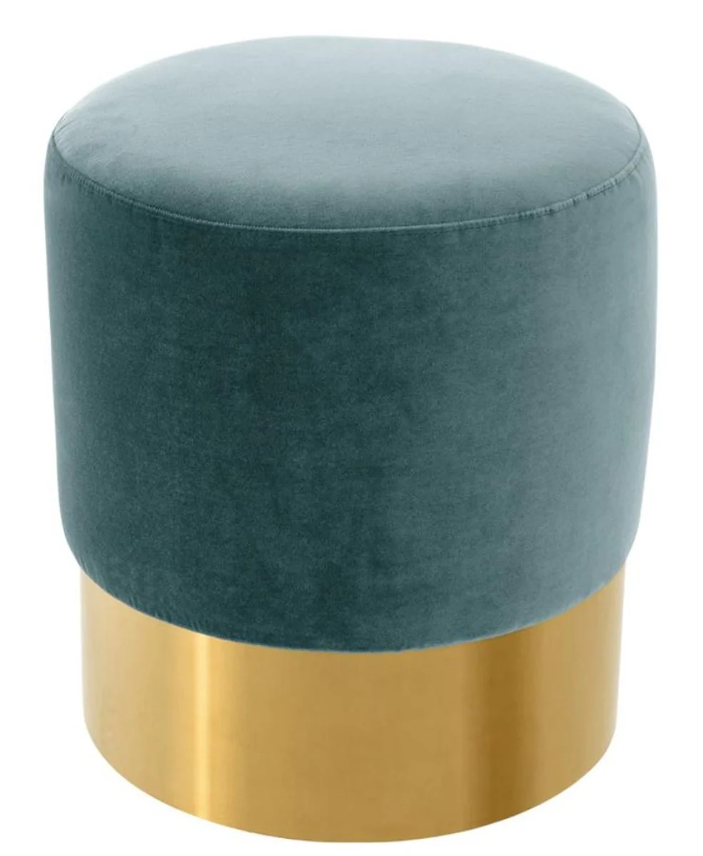 Casa Padrino taburete de lujo turquesa oscuro / dorado ? 40 x H. 45 cm - Muebles Para Hoteles