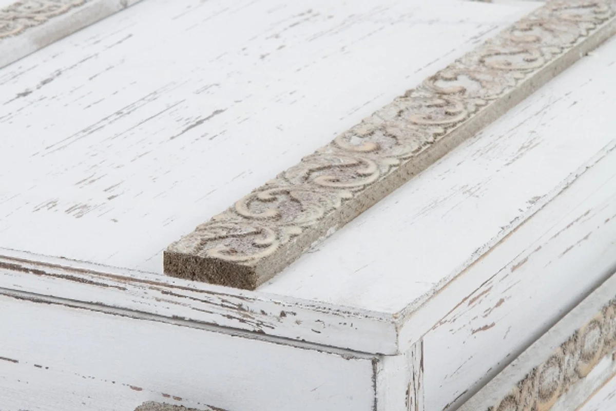 Casa Padrino los cofres de madera de stile country pad de est¨¢n decorados con 2 antig¨¹edades en blanco - Sal¨®n Deco