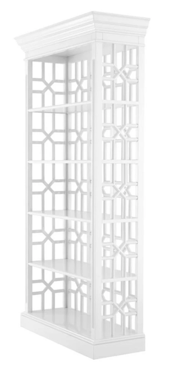 Designer Mahagoni Regalschrank Piano Weiß - Luxus Qualität