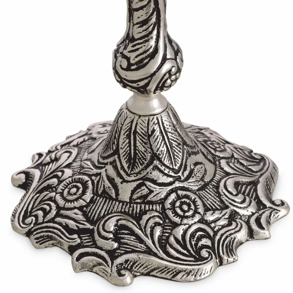 Luxus Barock Kerzenständer Antik Silber H. 27,5 cm - Barock Deko