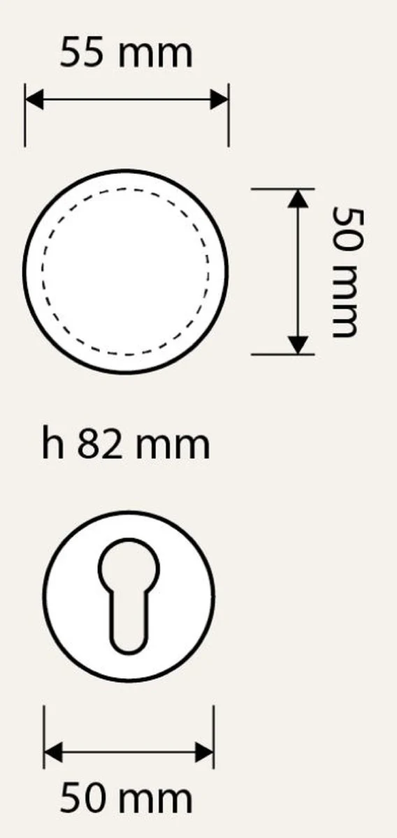 Barock Türknauf Set mit Swarovski Kristallglas Ø 5,5 cm - Made in Italy