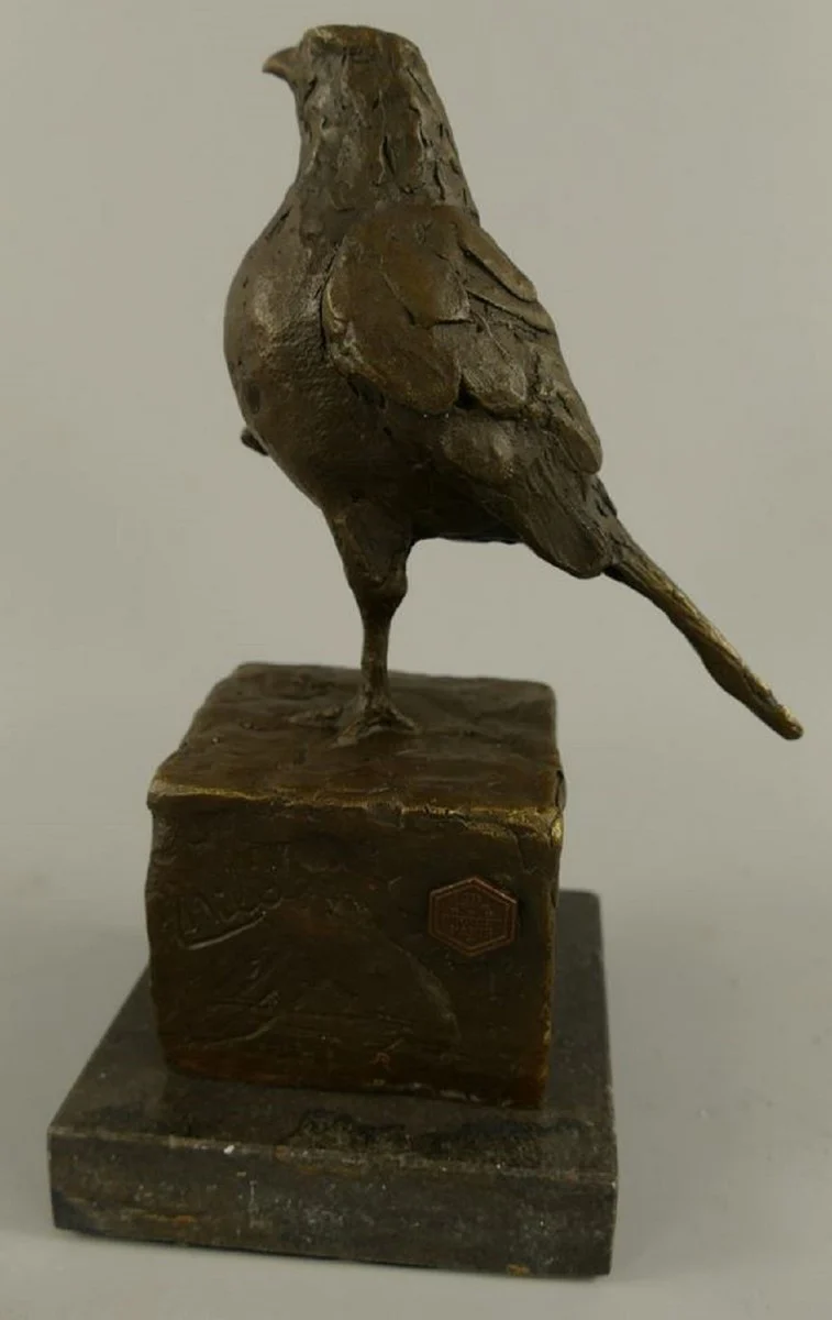 Dekofigur Vogel Bronze / Schwarz 10 x 13 x H. 20 cm - Bronze Figur - Deko Skulptur - Wohnzimmer Deko - Schreibtisch Deko