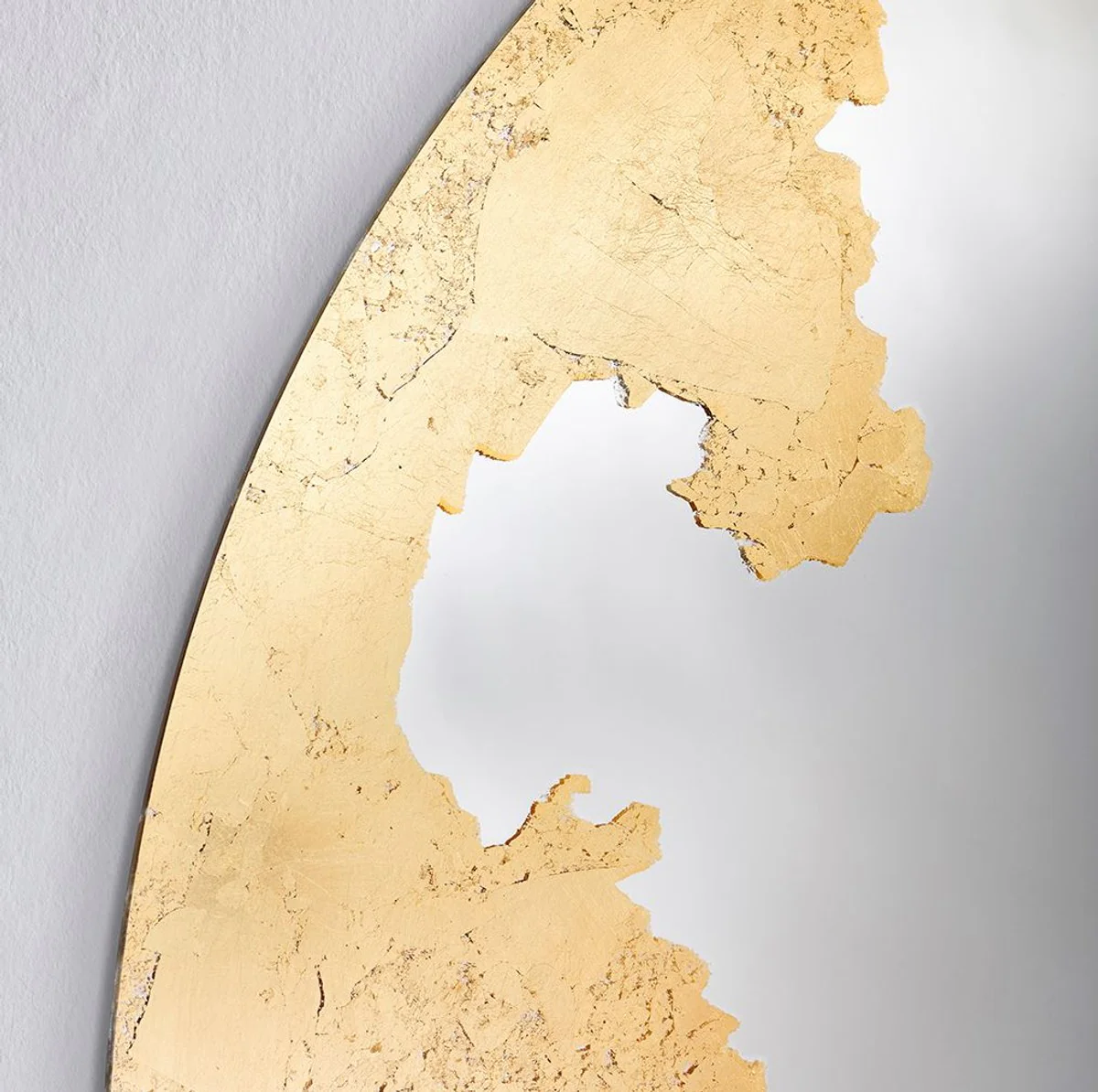 Luxus Wandspiegel Gold Ø 100 cm - Runder Wohnzimmer Spiegel - Schlafzimmer Spiegel - Garderoben Spiegel - Luxus Möbel - Luxus Interior - Luxus Qualität