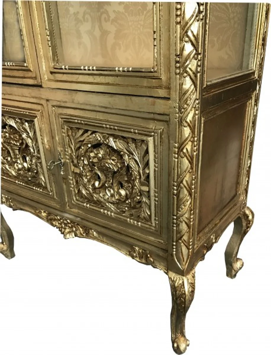 Barock Vitrine Gold ModF7 - Doppel Vitrinenschrank