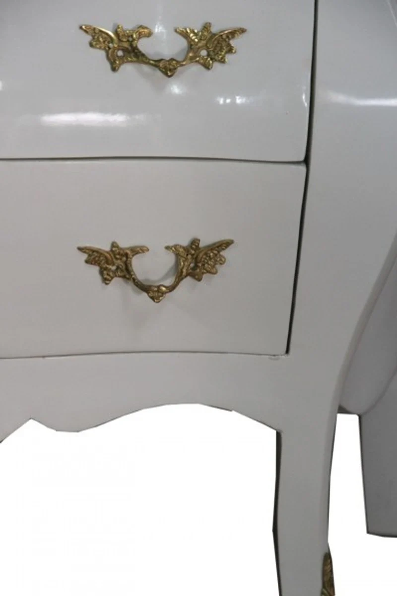 Barock Glasvitrine Weiß / Gold - Vitrinen Schrank