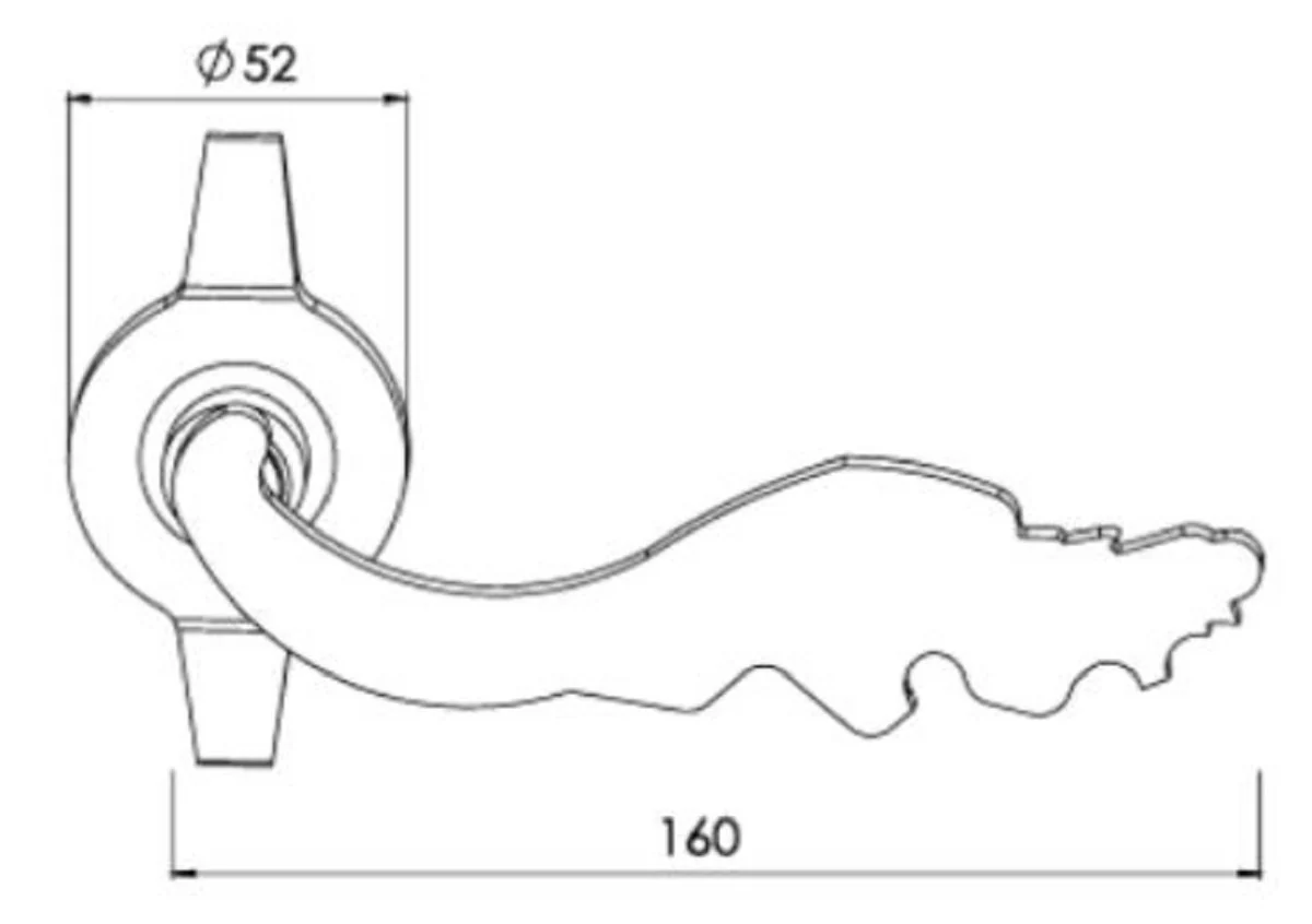 Luxus Barock Türgriff Set Messing Patiniert - Edle Türklinken im Barockstil - Barock Deko Accessoires - Luxus Qualität