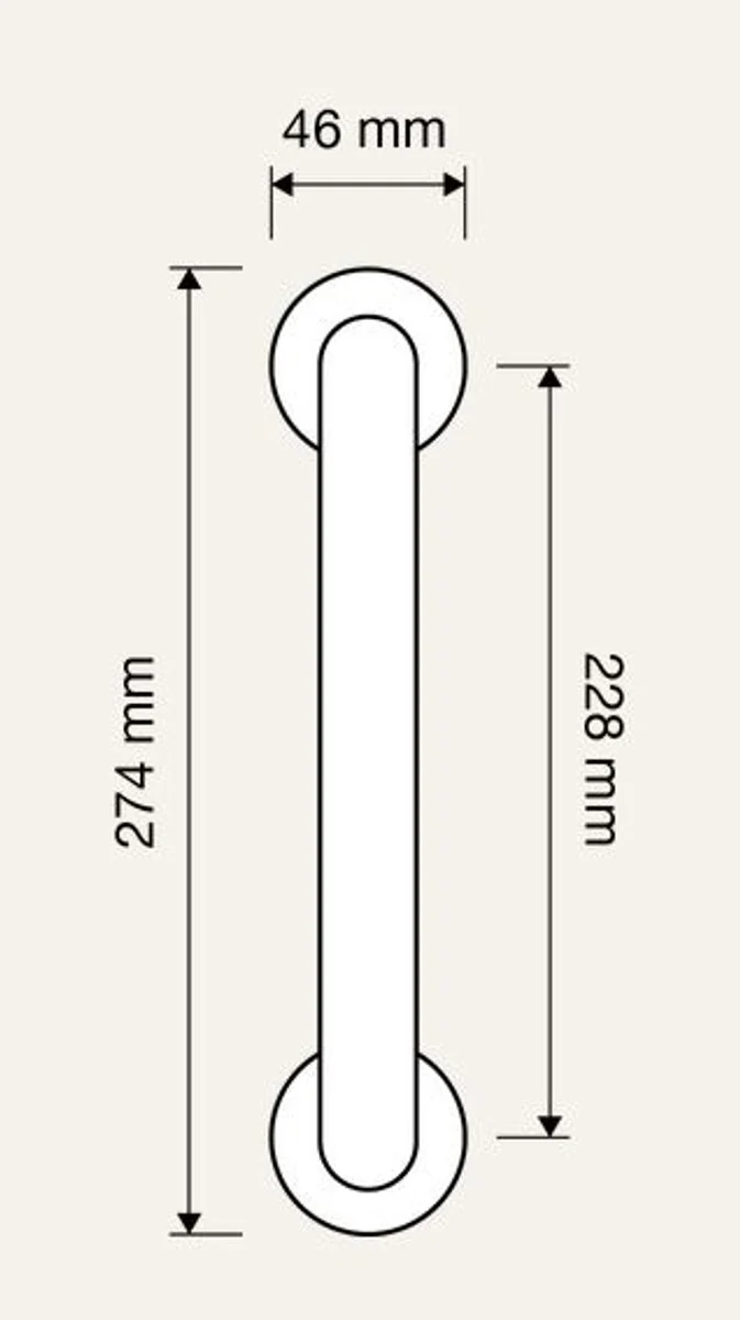Barock Türgriff Set Messing Patiniert 4,6 x H. 27,4 cm - Barockstil Türgriff Set mit Edel Porzellan