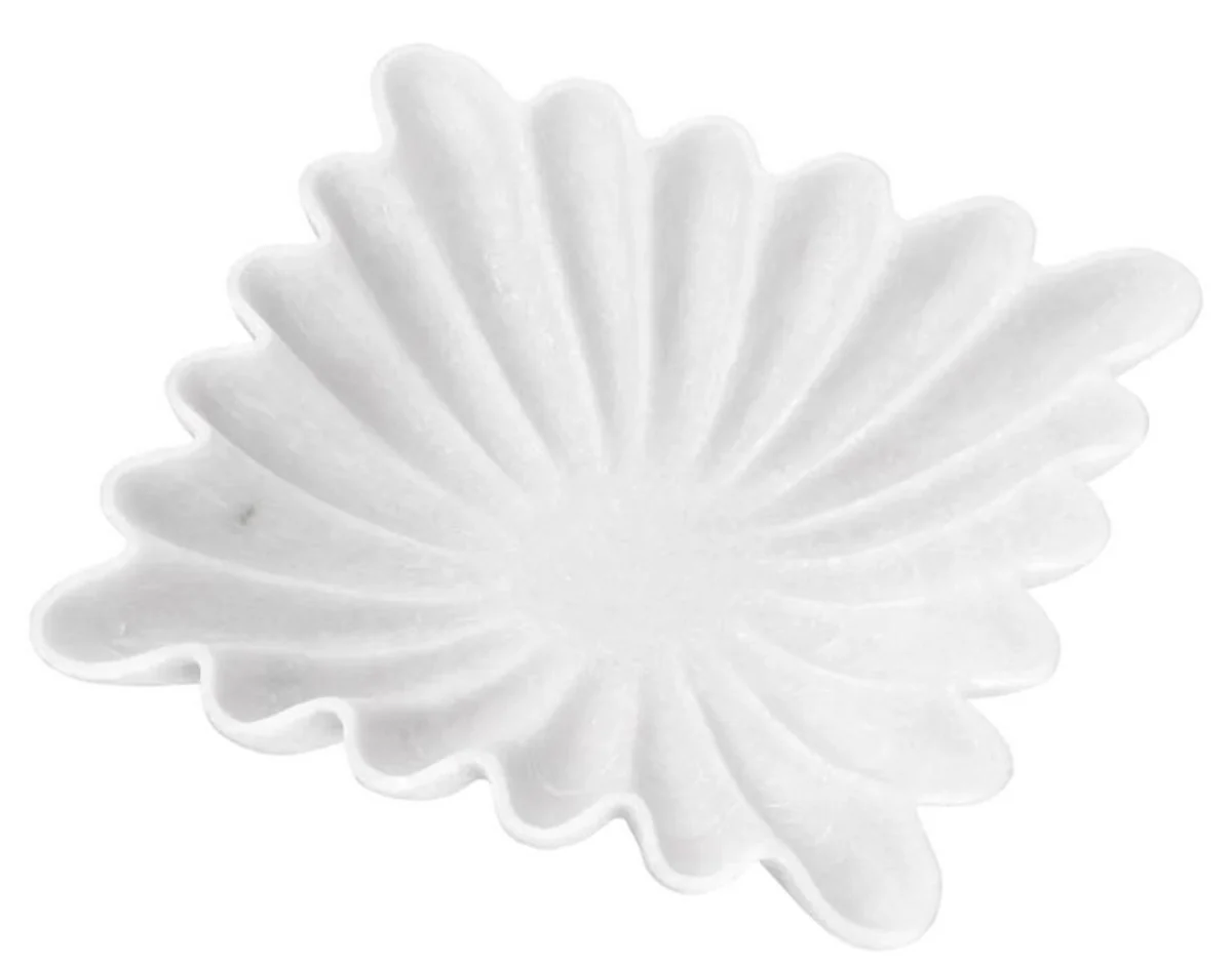 Luxus Deko Marmor Schüssel Weiß 30,5 x 30,5 x H. 8 cm - Deko Schale - Quadratische Obstschale - Esstisch Deko - Deko Accessoires - Luxus Accessoires - Luxus Qualität