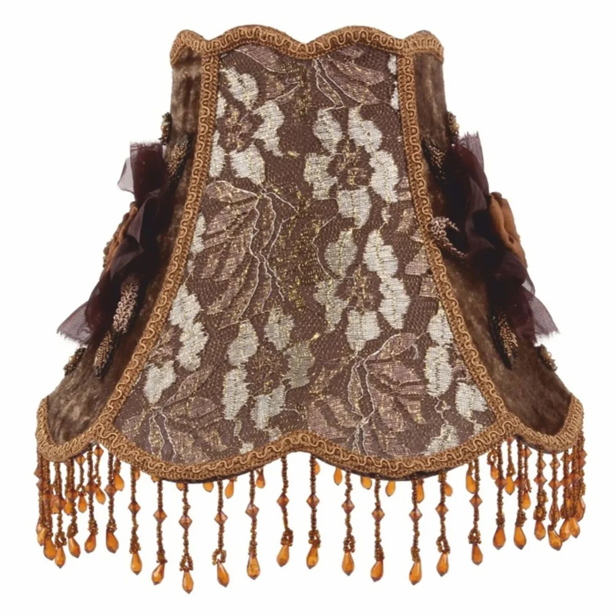 Barock Samt Lampenschirm Braun 29 cm - Barock Deko Accessoires