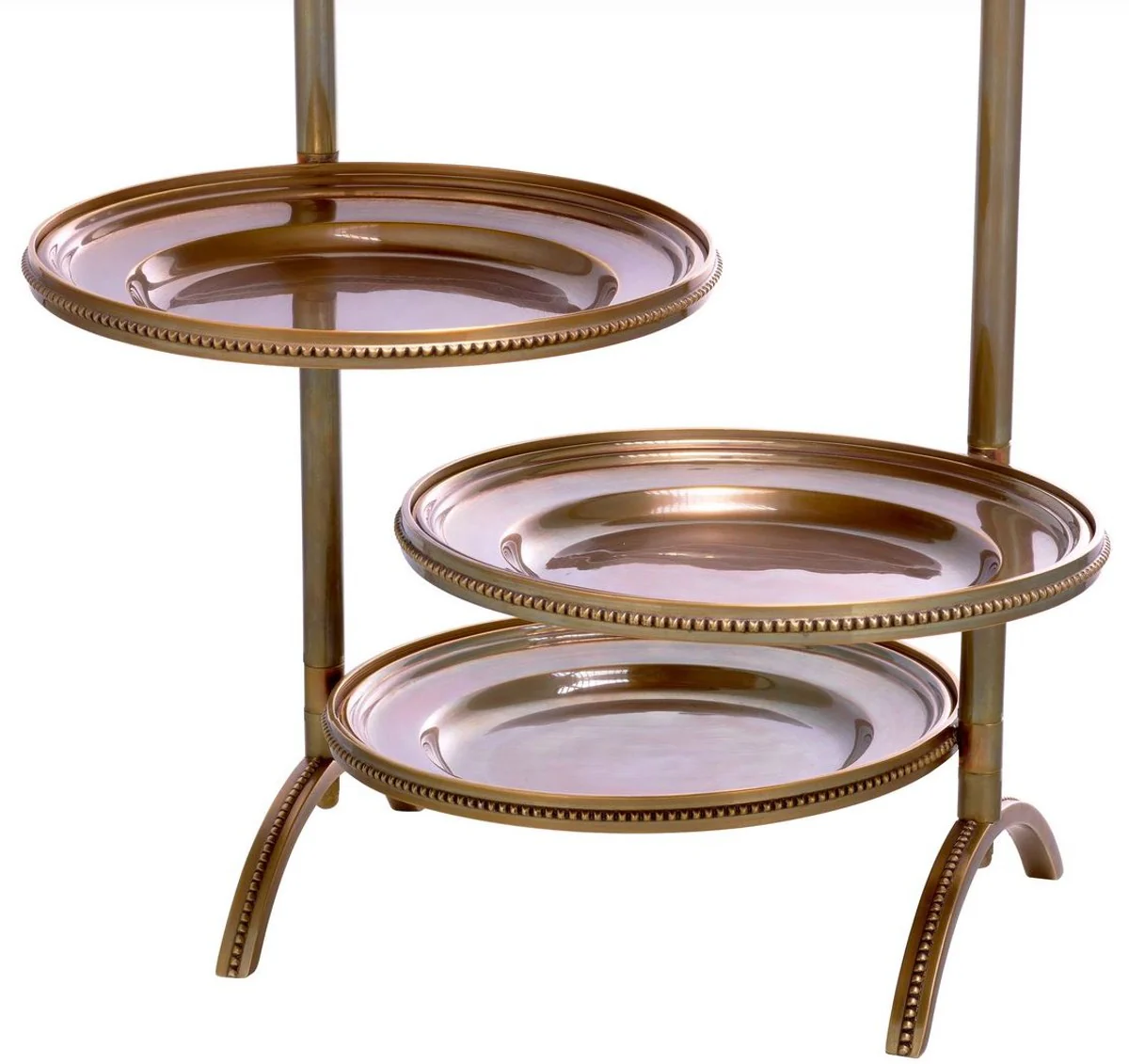 Luxus Etagere mit Tragegriff Vintage Messing 21 x 18,5 x H. 47,5 cm - Gastronomie Accessoires - Restaurant Accessoires - Hotel Accessoires - Luxus Accessoires - Luxus Qualität