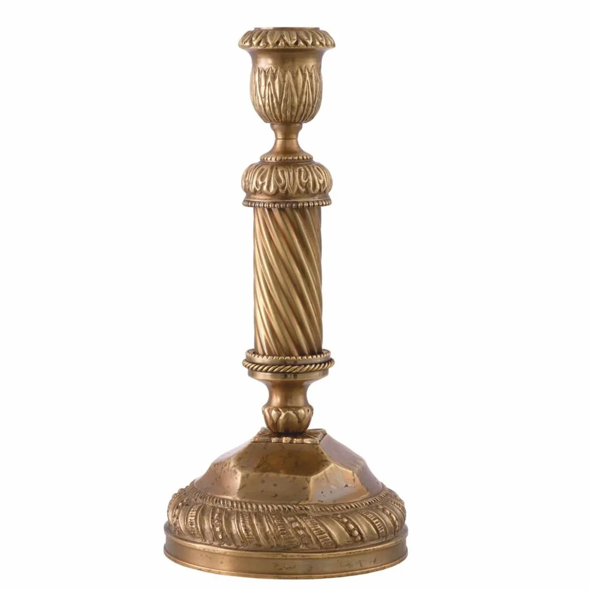 Luxus Barock Kerzenhalter Vintage Messing H. 25 cm - Barock Deko Accessoires