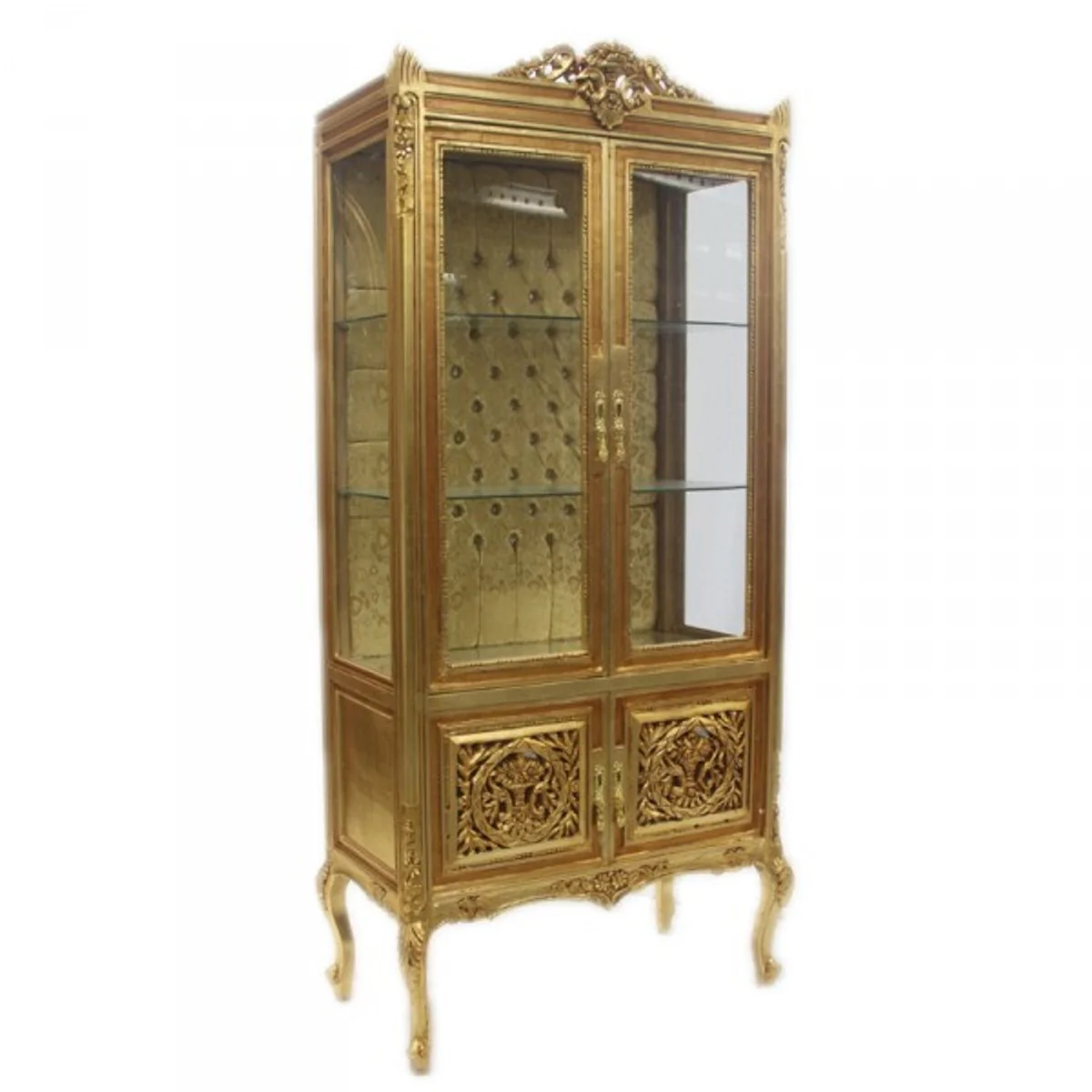 Barock Vitrine Gold ModF5 - Doppel Vitrinenschrank