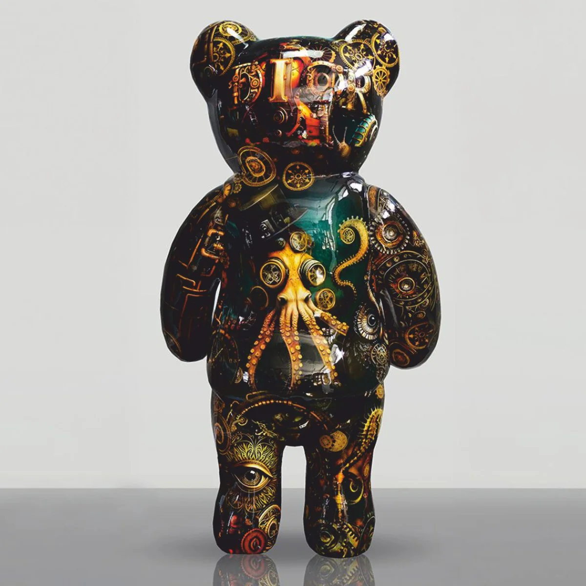 XXL Deko Skulptur Teddybär Bunt H. 140 cm - Große Deko Figur