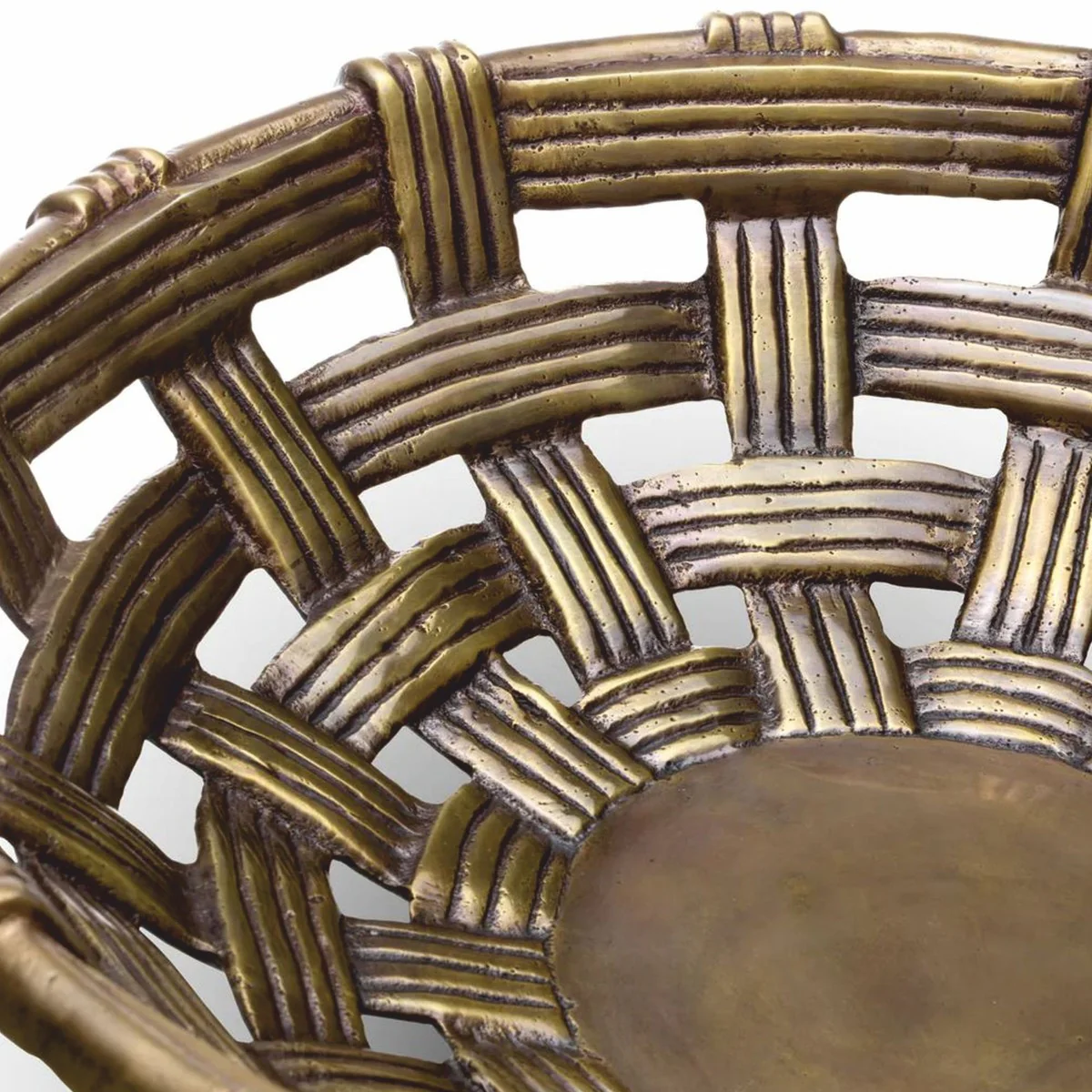 Luxus Deko Aluminium Schale Vintage Messing 34,5 cm - Deko Accessoires