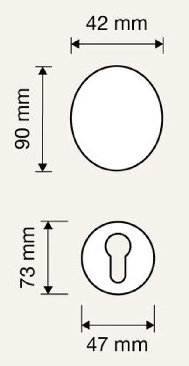 Barock Türknauf Set Messing Patiniert 4,2 x H. 9 cm - Drehbare Türgriffe im Barockstil