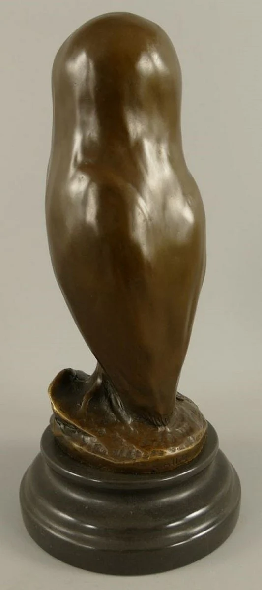 Bronze Skulptur Eule Bronzefarben / Schwarz 12 x 12 x H. 26 cm - Bronzefigur - Dekofigur - Schreibtisch Deko Accessoires