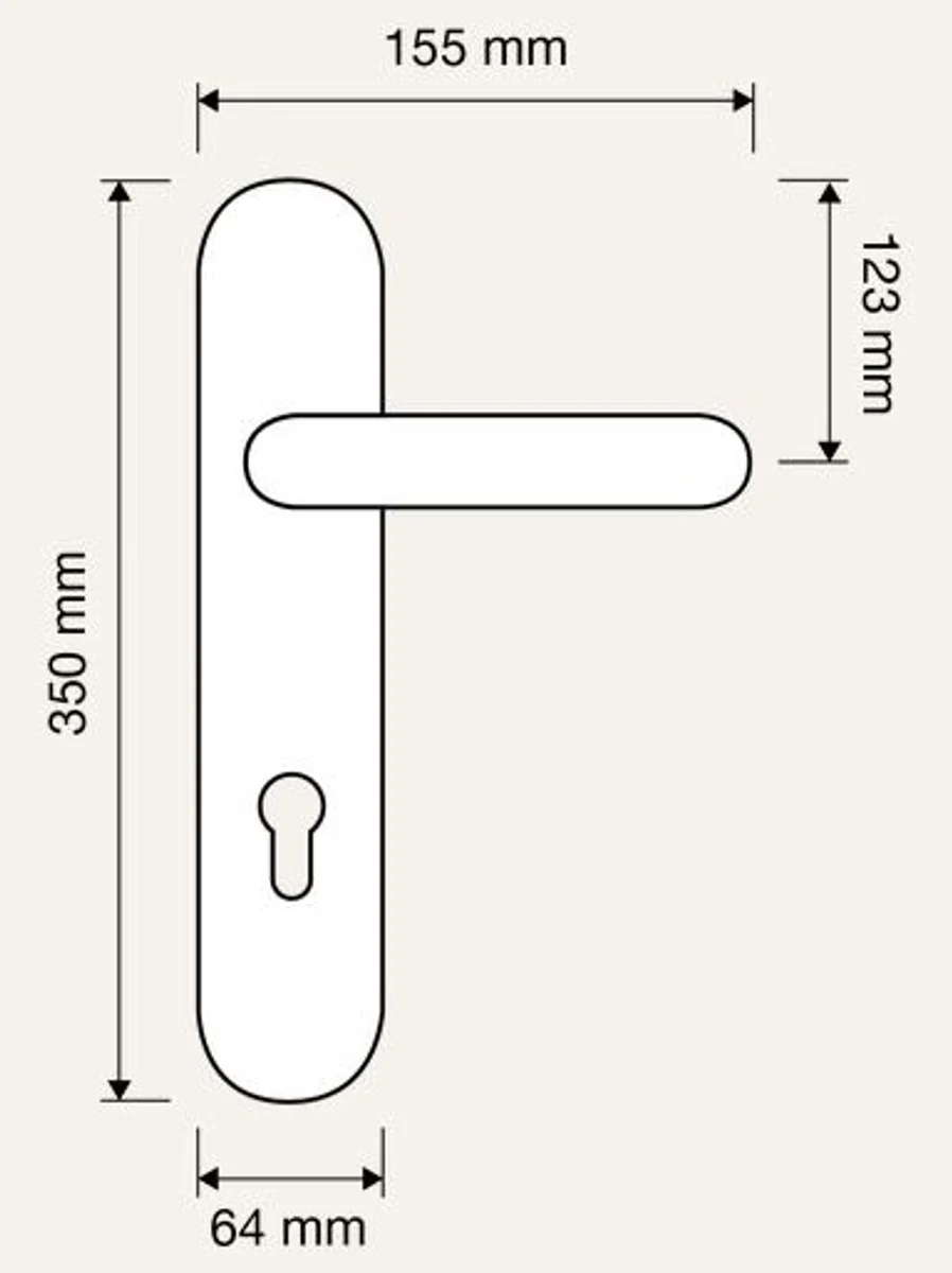 Barock Türklinken Set Messing Patiniert 15,5 x H. 35 cm - Barockstil Möbel