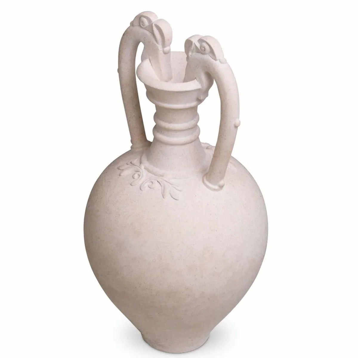 Luxus Barock Deko Amphore Sandfarben H. 53 cm - Wohnzimmer Deko