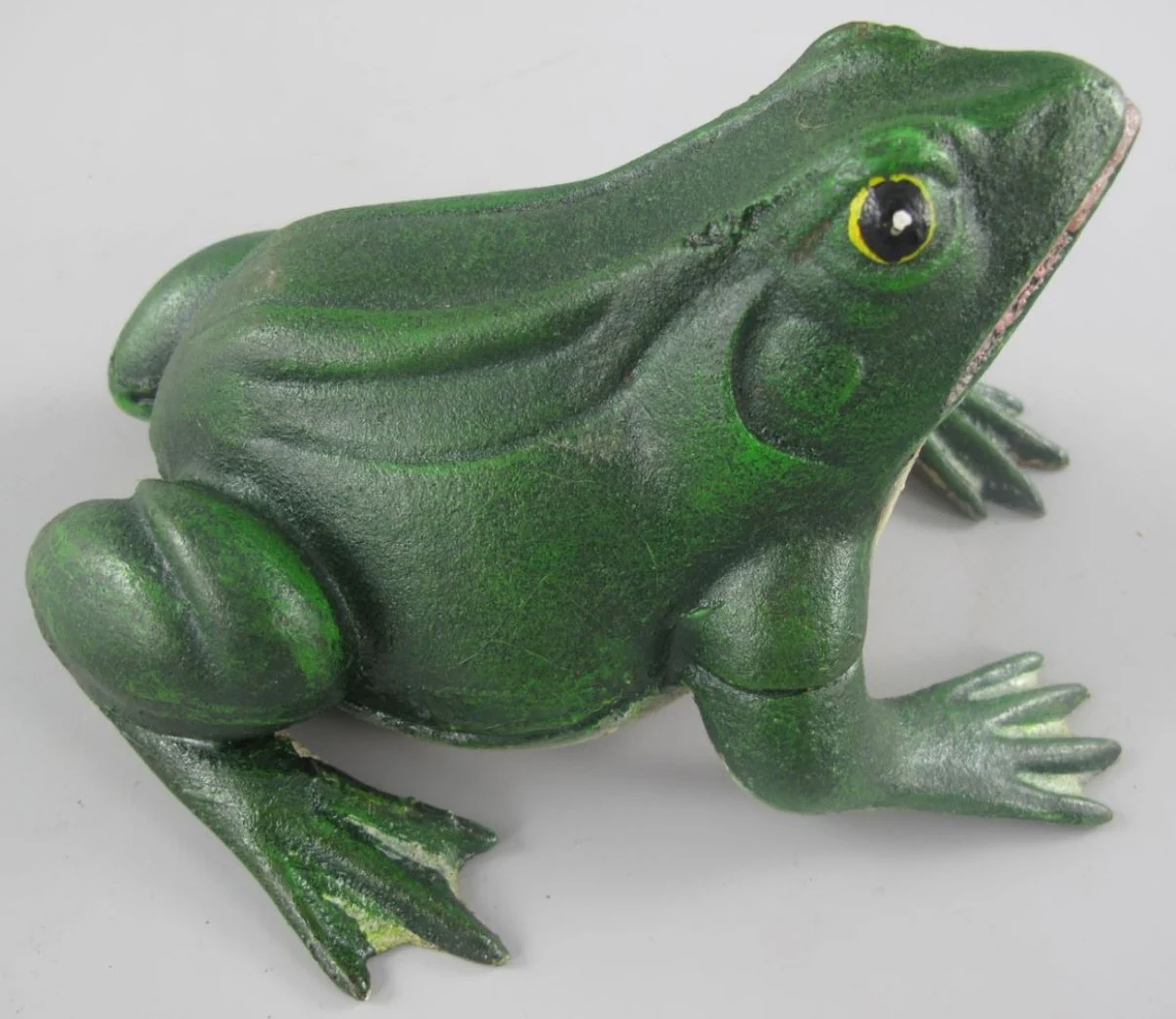 Deko Skulptur Frosch Grün 18 x 16 x H. 11 cm - Dekorative Metall Figur - Garten Skulptur - Terassen Skulptur - Garten & Terassen Deko Accessoires