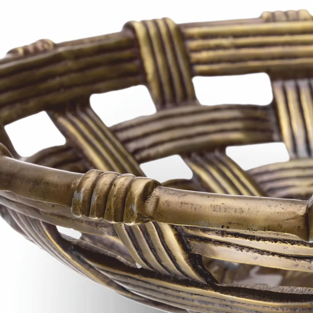 Luxus Deko Aluminium Schale Vintage Messing 34,5 cm - Deko Accessoires