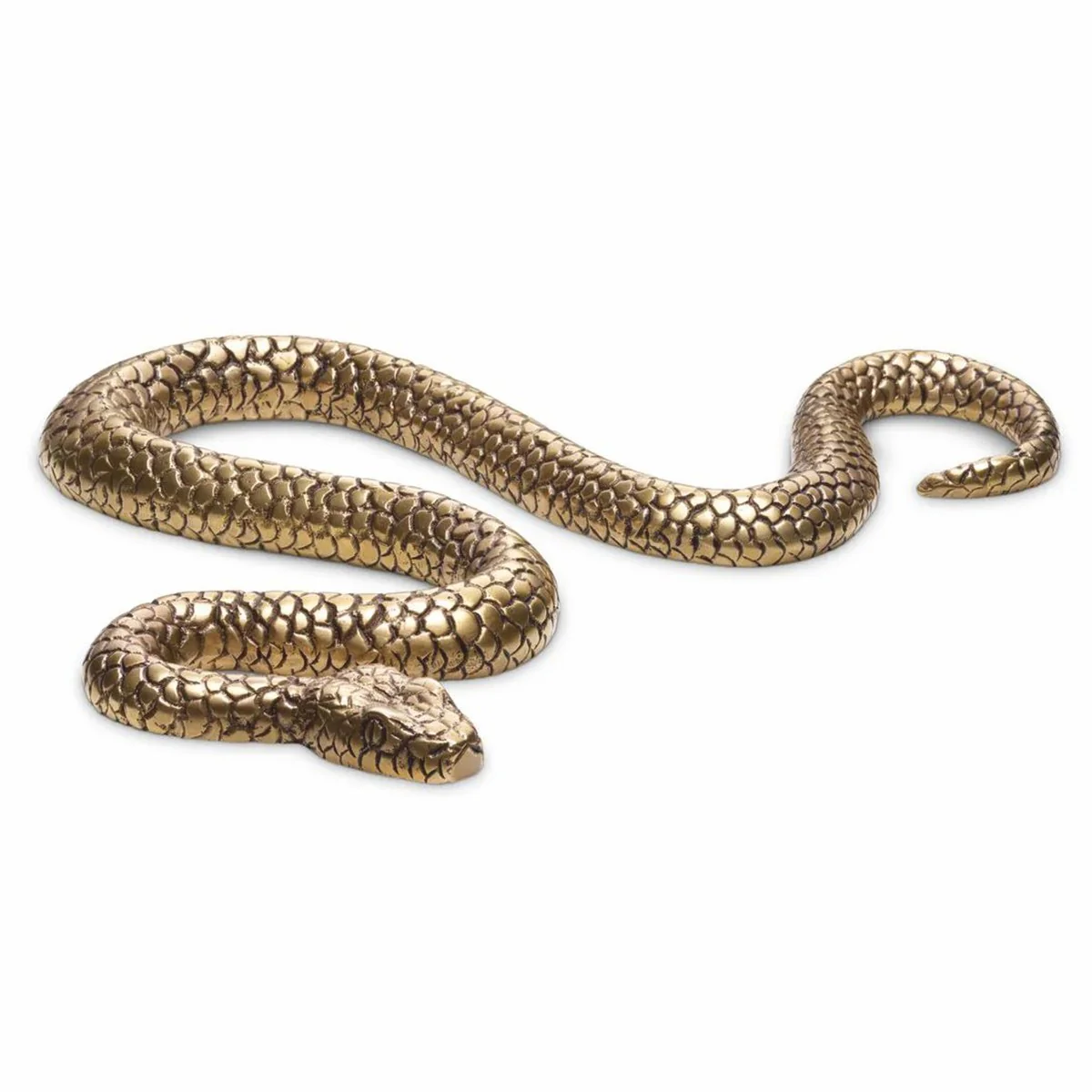 Luxus Deko Figur Schlange Vintage Messing 38 cm - Schreibtisch Deko