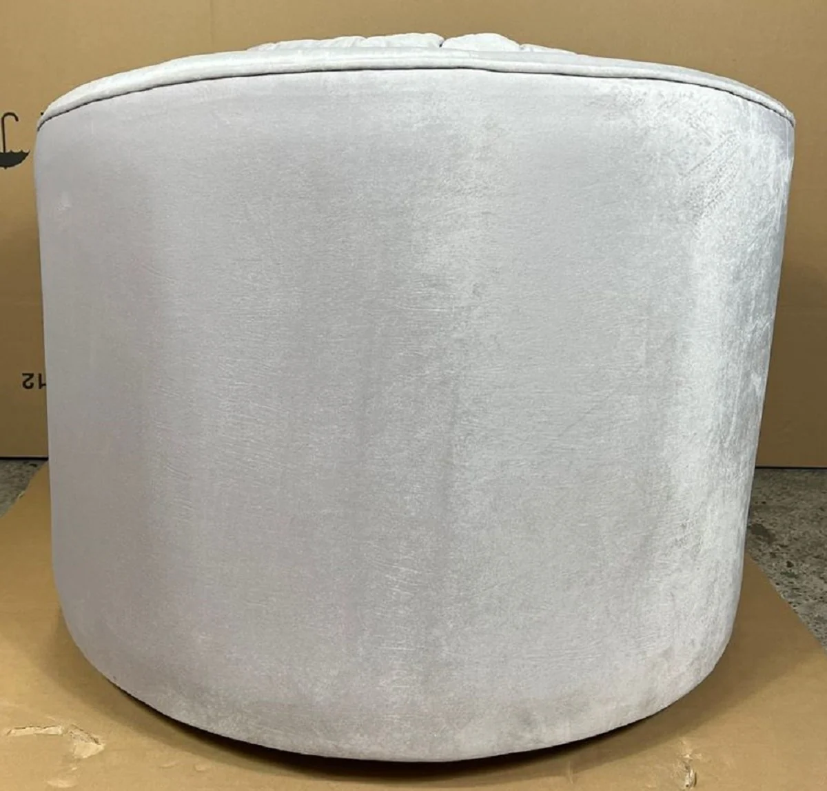 Luxus Drehsessel Silber 90 x 86 x H. 72 cm - Wohnzimmer Sessel mit edlem Samtstoff - Wohnzimmer Möbel - Luxus Möbel