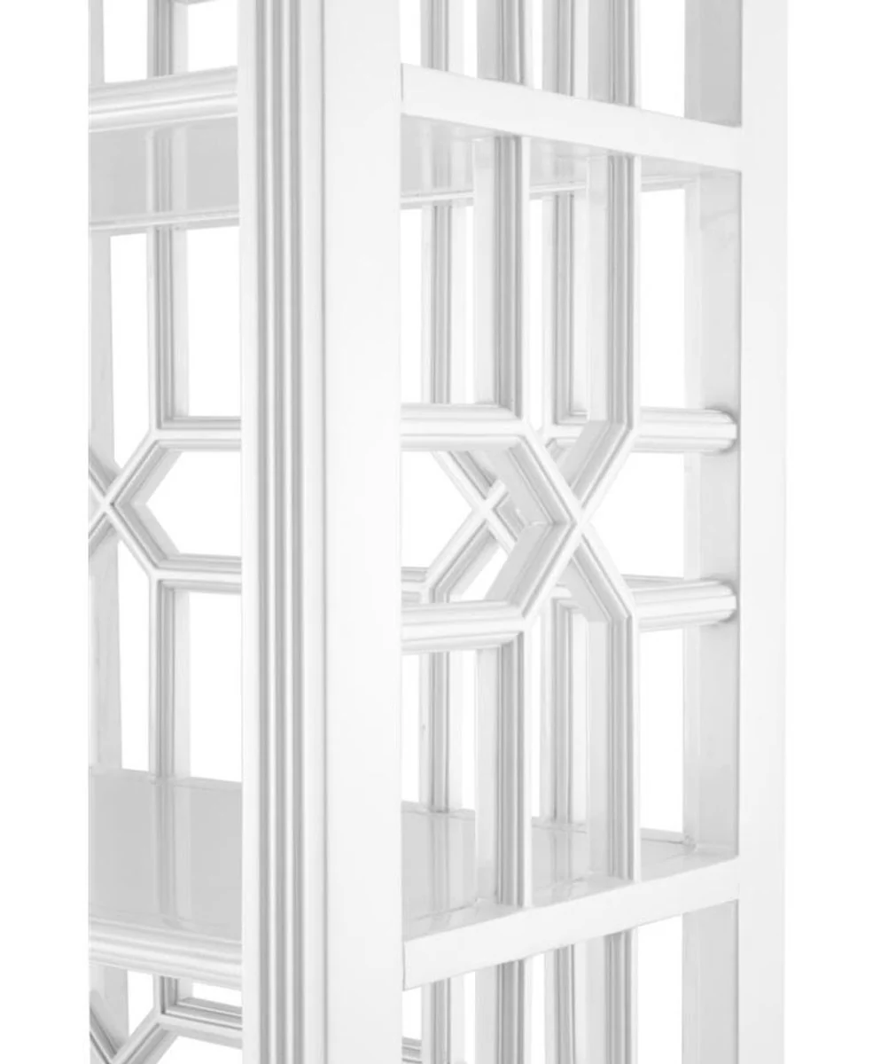 Designer Mahagoni Regalschrank Piano Weiß - Luxus Qualität