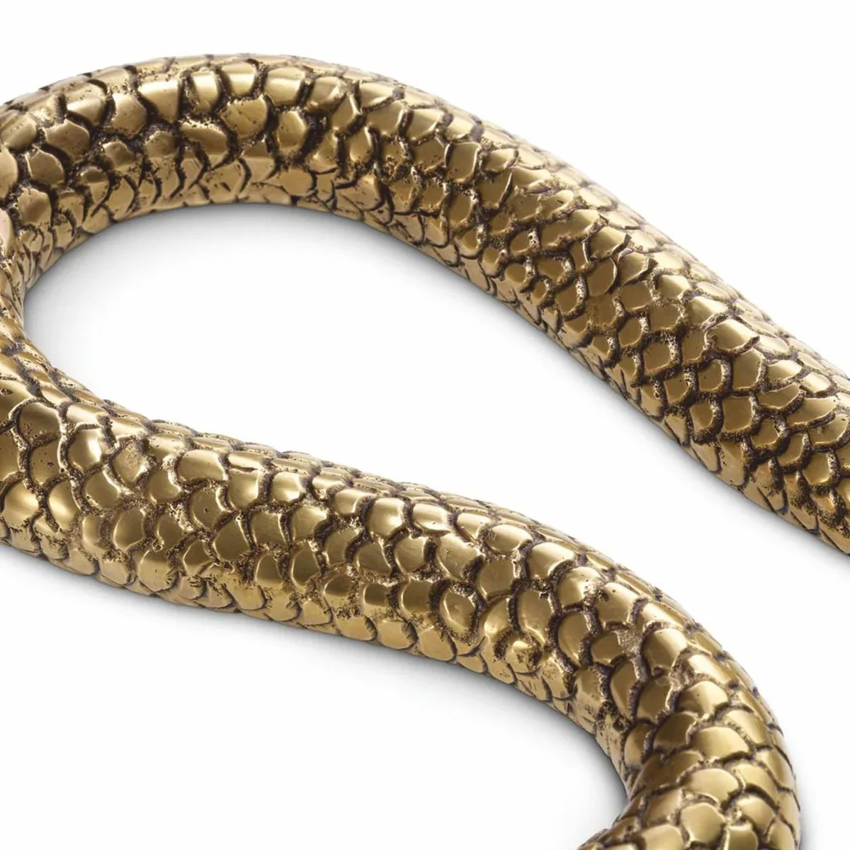 Luxus Deko Figur Schlange Vintage Messing 38 cm - Schreibtisch Deko