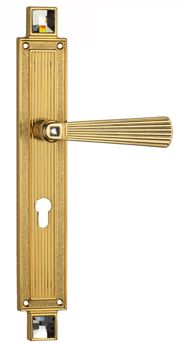 Luxus Türklinken Set mit Swarovski Kristallglas Gold 16 x H. 38 cm - Luxus Deko Accessoires