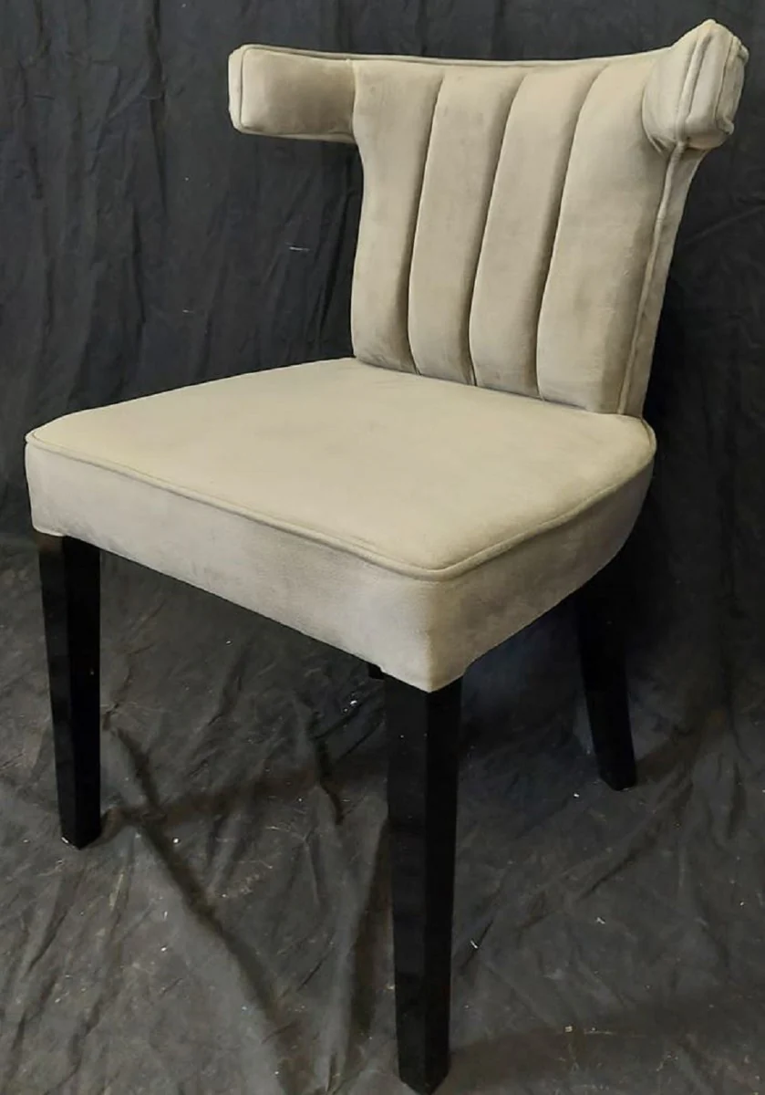 Luxus Esszimmer Stuhl Grau / Schwarz - Eleganter Luxus Küchenstuhl - Esszimmer Möbel - Küchen Möbel - Luxus Möbel - Luxus Einrichtung