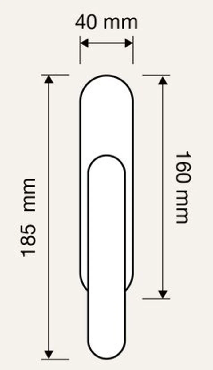 Luxus Messing Fensterklinken Set Gold 4 x H. 18,5 cm - Luxus Qualität - Made in Italy