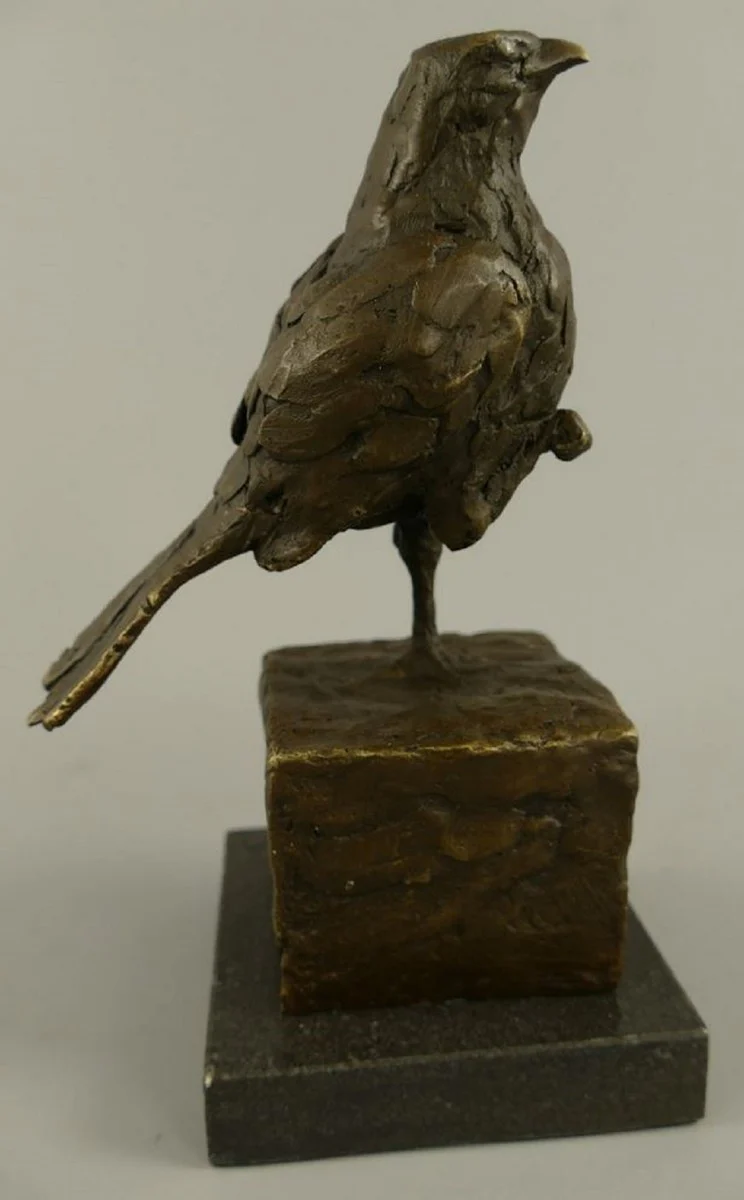 Dekofigur Vogel Bronze / Schwarz 10 x 13 x H. 20 cm - Bronze Figur - Deko Skulptur - Wohnzimmer Deko - Schreibtisch Deko