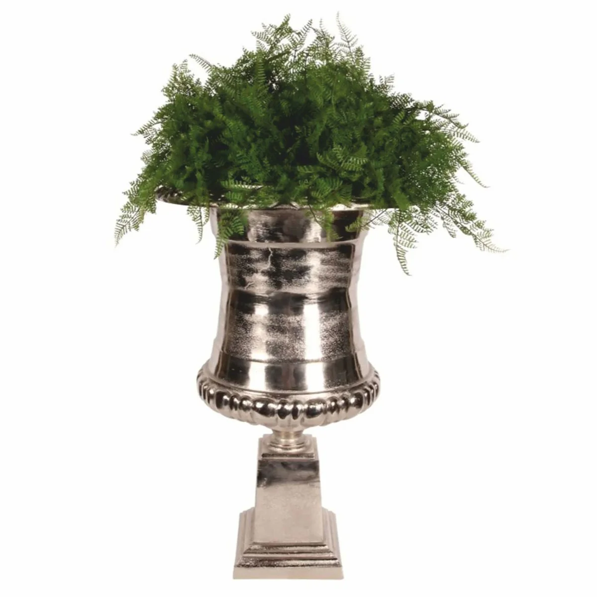 Barock Aluminium Blumentopf Silber H. 71 cm - Barock Deko Accessoires