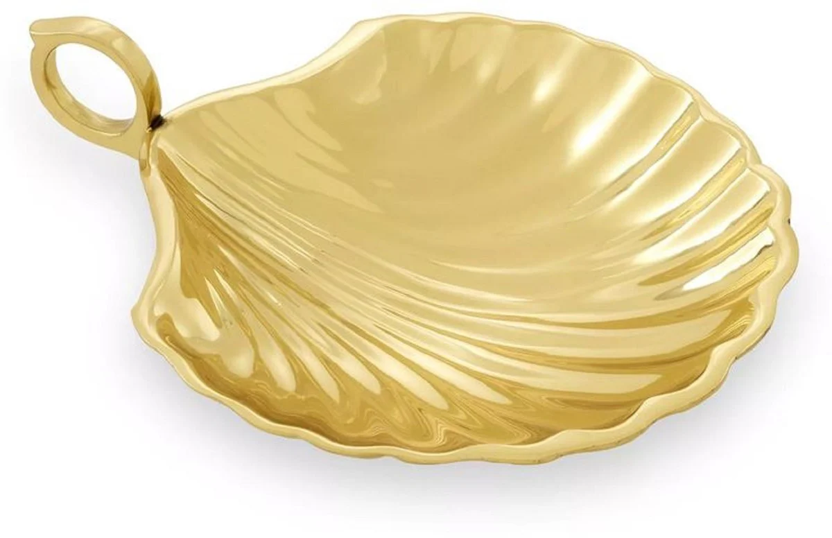 Luxus Serviertablett in Muschelform Messing 15,5 x 12,5 x H. 3 cm - Gastronomie Tablett - Gastronomie Accessoires - Restaurant Accessoires - Hotel Accessoires - Luxus Qualität