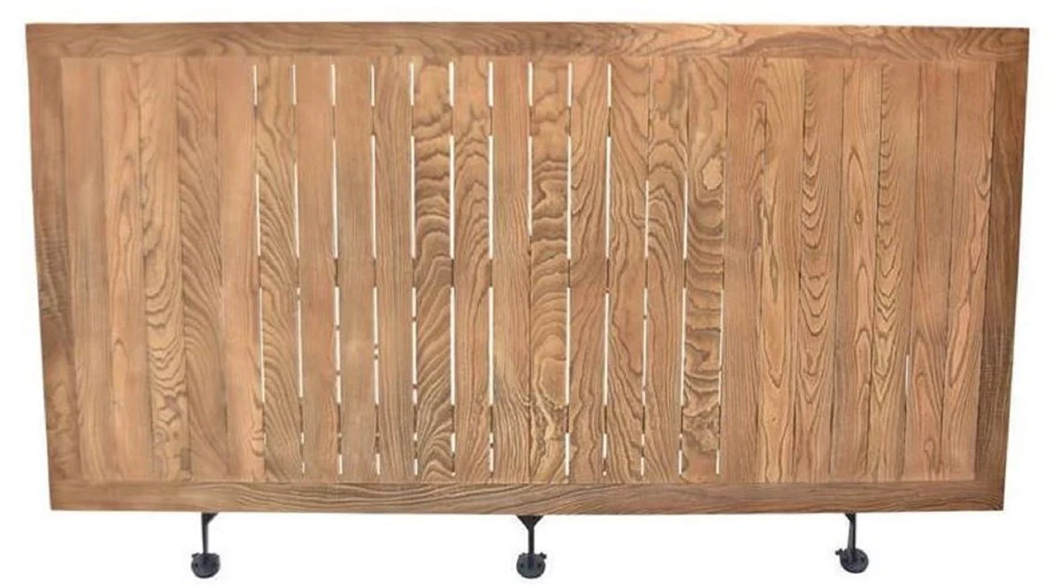 Jugendstil Garten Möbel Set Braun / Schwarz - 1 Jugendstil Garten Esstisch & 6 Jugendstil Garten Stühle - Barock & Jugendstil Gastronomie & Garten Möbel