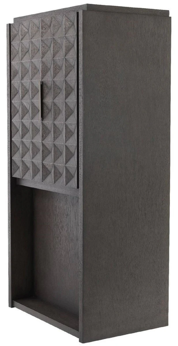 Luxus Weinschrank Mokkafarben / Bronze 81,5 x 56 x H. 171 cm - Massivholz Barschrank mit 2 Türen und 3D Effekt in den Fronten - Barmöbel - Luxus Qualität