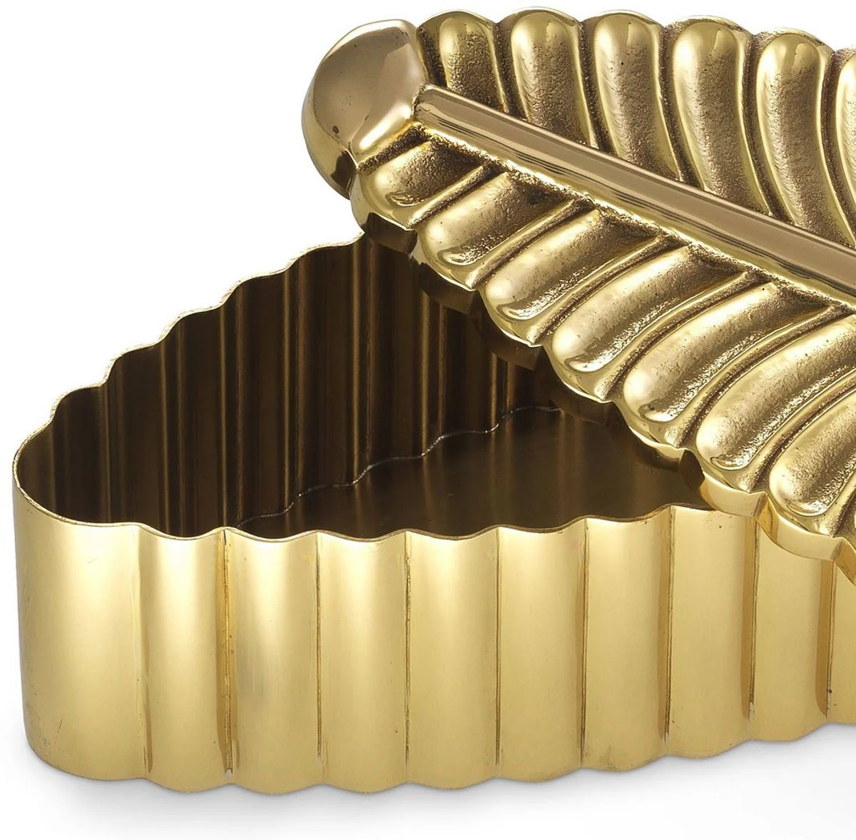 Designer Aufbewahrungsbox Messingfarben 27 x 9 x H. 5 cm - Schmuckschatulle - Luxus Deko Accessoires