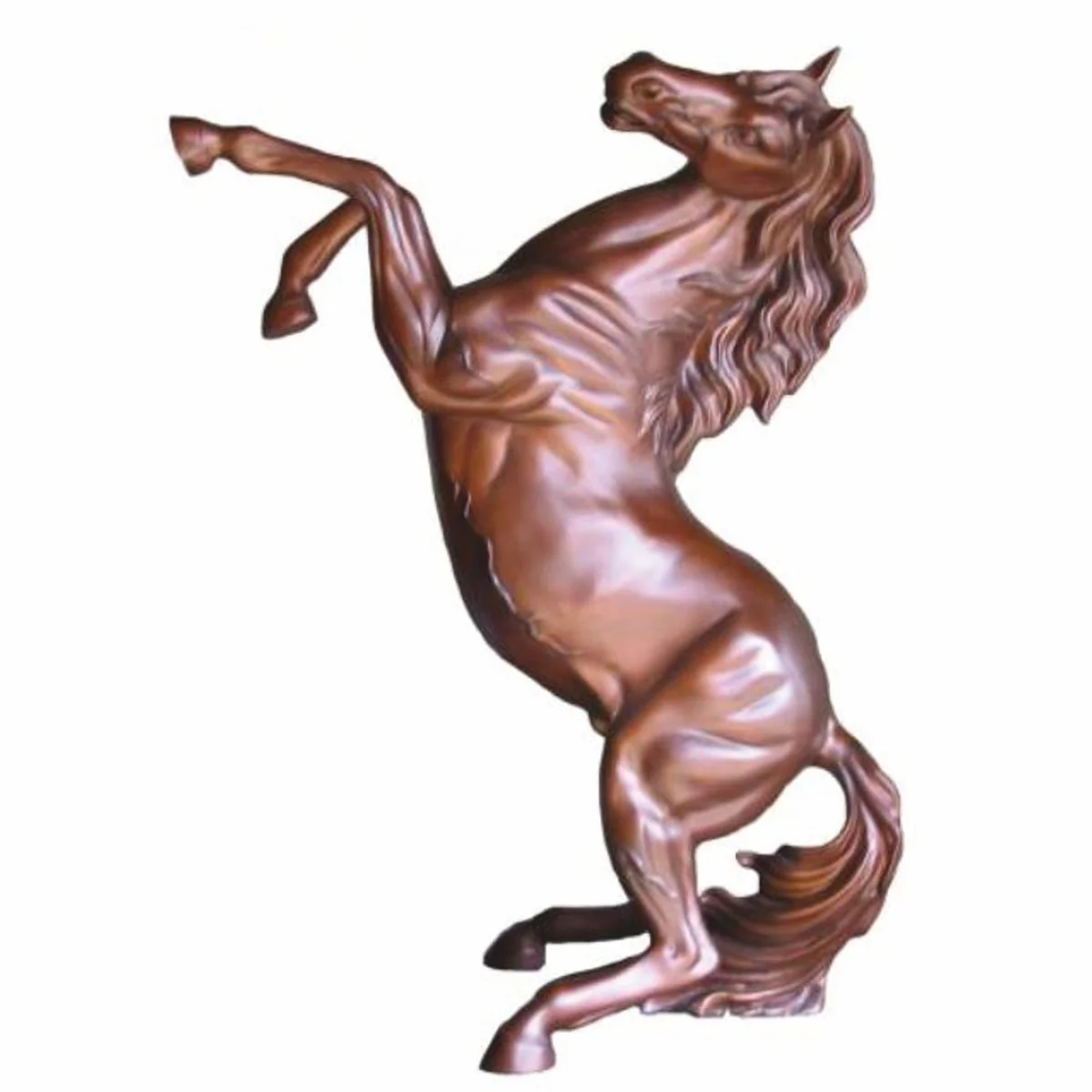 Luxus Bronze Deko Skulptur Wildes Pferd Braun H. 108 cm - Bronze Figur