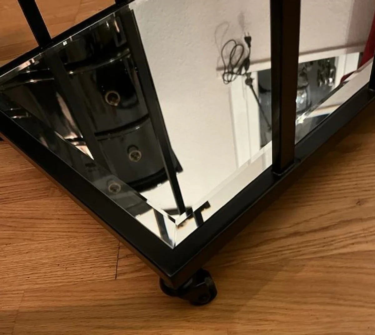 Luxus Servierwagen Schwarz 78 x 46 x H. 79 cm - Hotel Restaurant Gastronomie Trolley - Luxus Hotel Restaurant Gastronomie Accessoires - Luxus Möbel