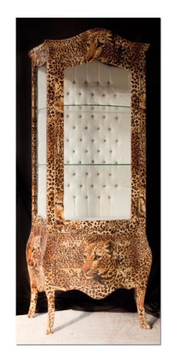 Barock Vitrine Leopard - Möbel Leo Optik