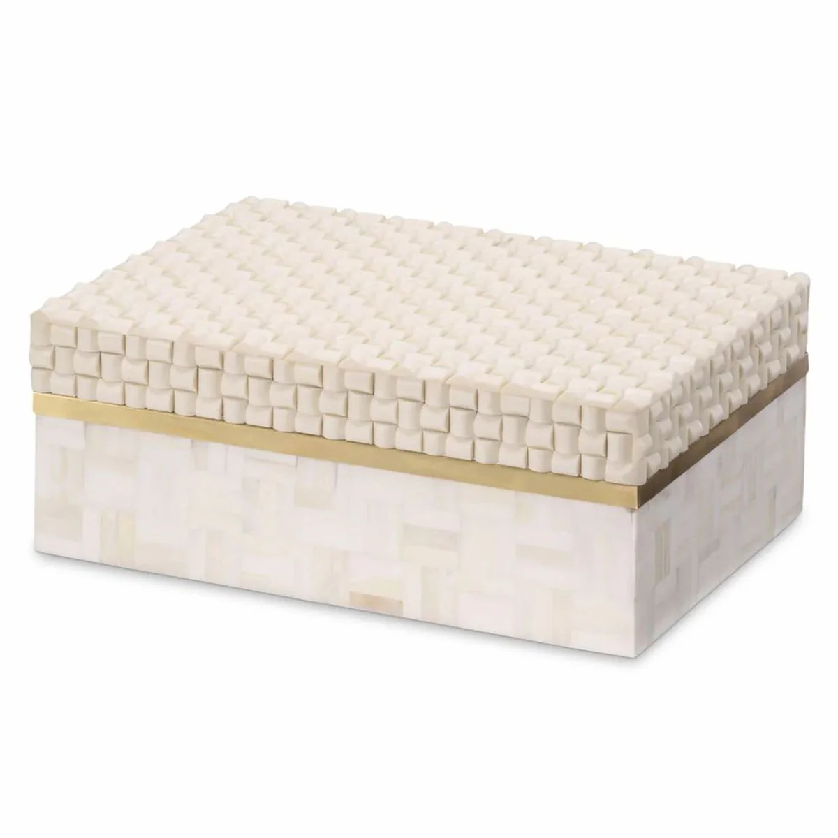 Luxus Aufbewahrungsbox Creme / Vintage Messing 28,5 cm - Luxus Accessoires