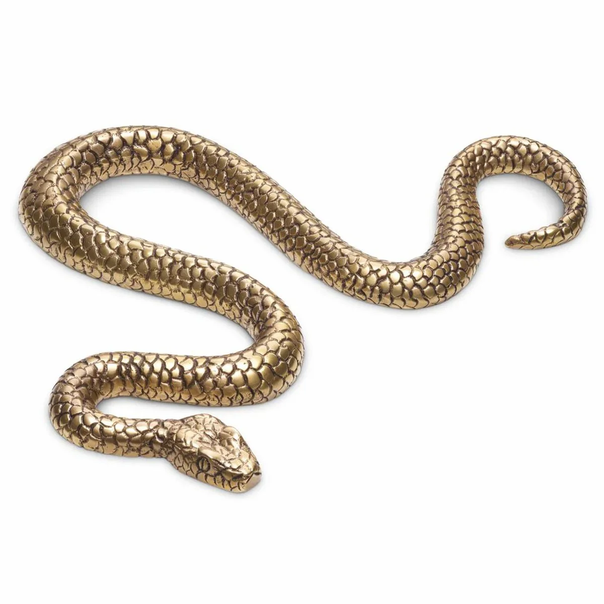 Luxus Deko Figur Schlange Vintage Messing 38 cm - Schreibtisch Deko