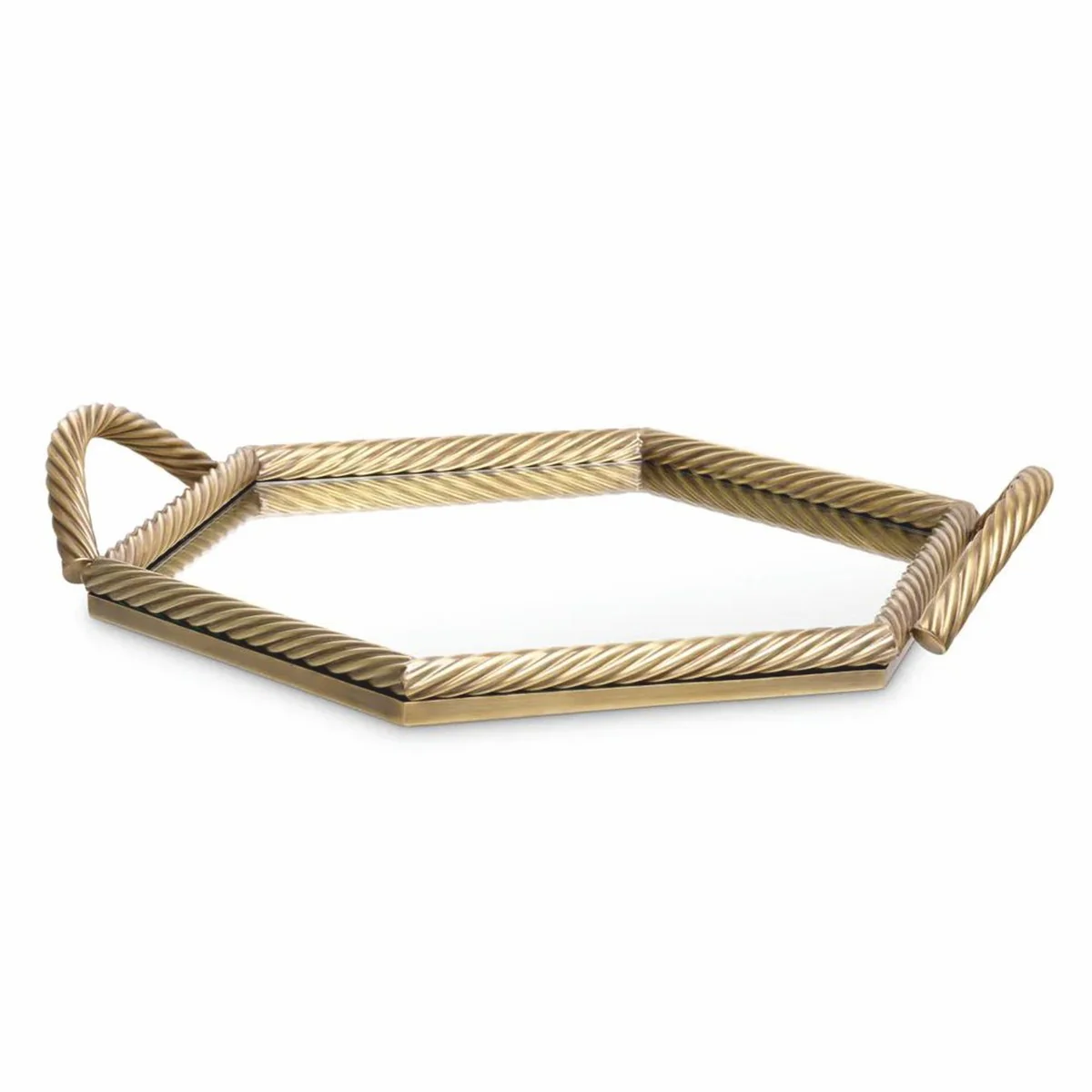 Luxus Serviertablett Vintage Messing 51 cm - Gastronomie Accessoires