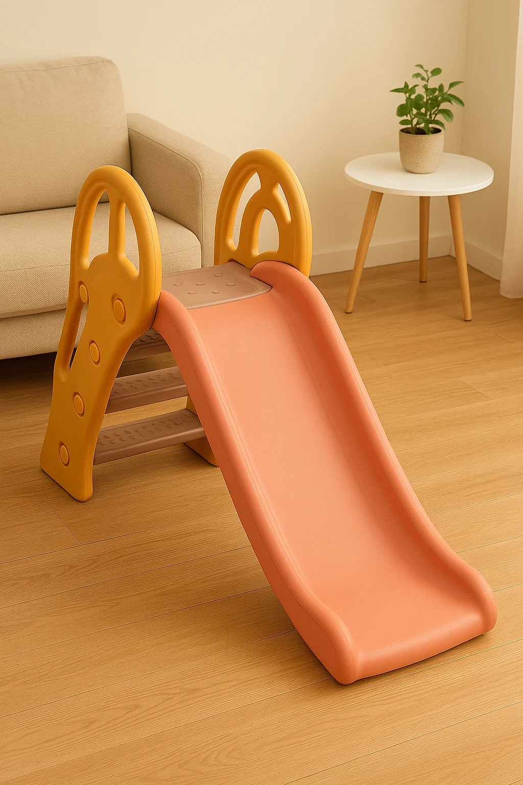 2-in-1-Rutsche – mit Rutsche und Leiter – Kunststoff – orange lCWQxQvg70kp